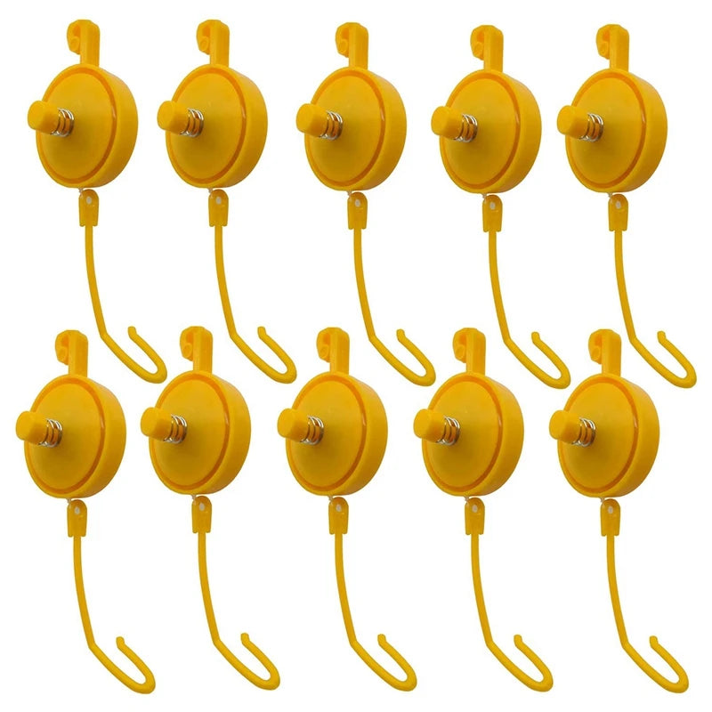 support plante fil rétractable jaune plastique lisse suspension fixations utilitaires
