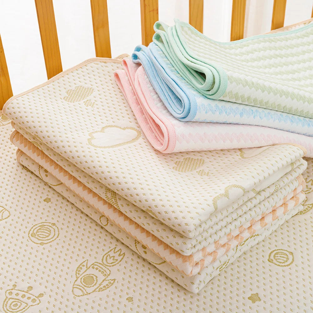 couverture bébé coton douce nuages dorés rose clair bleu clair texturée 36 mois