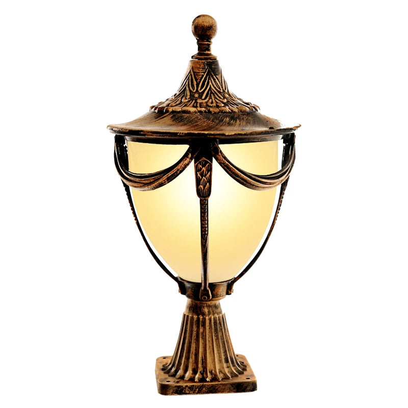 lampe sol or vintage abat jour noir texture métallique motifs floraux ip65 led