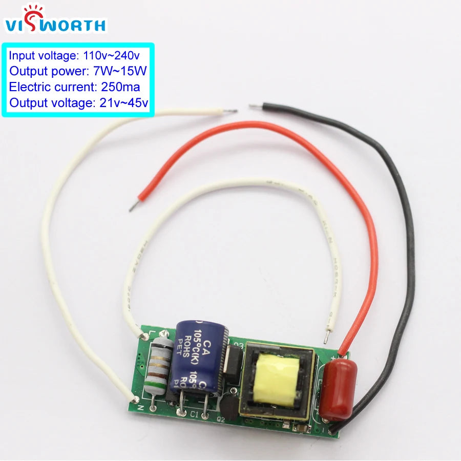 transformateurs éclairage 12v 15v 250ma 110v 240v vert jaune bleu noir