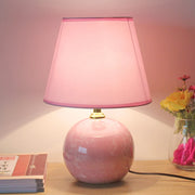 lampe table céramique rose rouge verte motif marbre abatjour tissu opaque moderne chambre