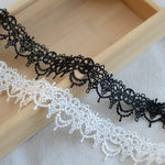 dentelle soluble eau noire blanche yards motifs floraux brodés tissu polyester couture decoration