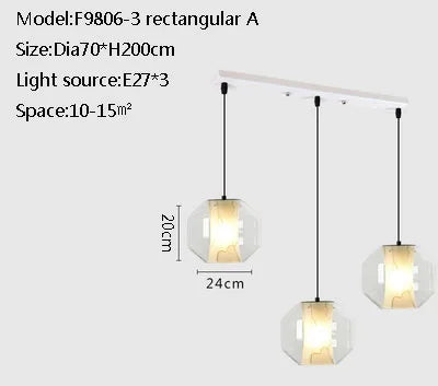 lampe suspendue moderne marbre blanche transparente salon chambre hallhôtel(touch screen)
