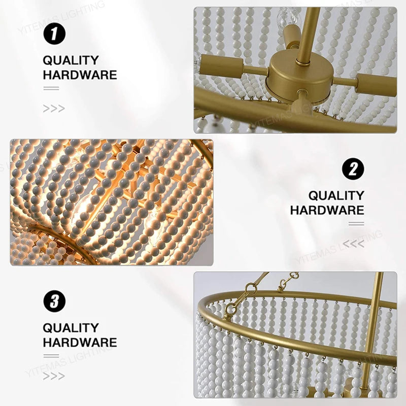lampe suspendue or blanches classique chaînes ampoules e14