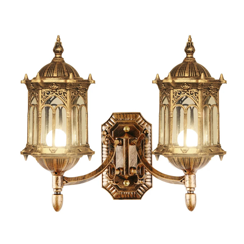applique murale art déco noire dorée cuivre gothique verre opalin deux lampes chambre entrée