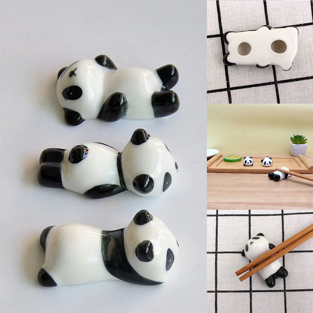 Support de baguettes panda jaune