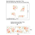 stickers muraux fleurs watercolor rose beige vert clair autoadhésifs intérieur décoration florale chambre salon