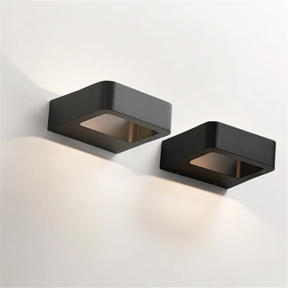 lampe murale led étanche contemporaine noire grise 145mm 120mm 45mm opaques
