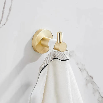 porte serviettes mural doré lisse moderne ensemble quincaillerie bain fixations serviettes blancs