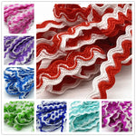 ruban franges rayures ondulées 100% polyester rouge vert bleu violet yards texturé bricolage couture