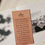 stickers alphabet manuscrit vintage calligraphique orange beige blanc noir semi transparents adhésifs journal scrapbooking