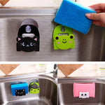 porte savon kawaii chat grenouille ours panda ventouse éponge poreuse mignon noir vert blanc