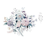 sticker mural aquarelle fleurs plantes moderne salon chambre décoration intérieure opaque