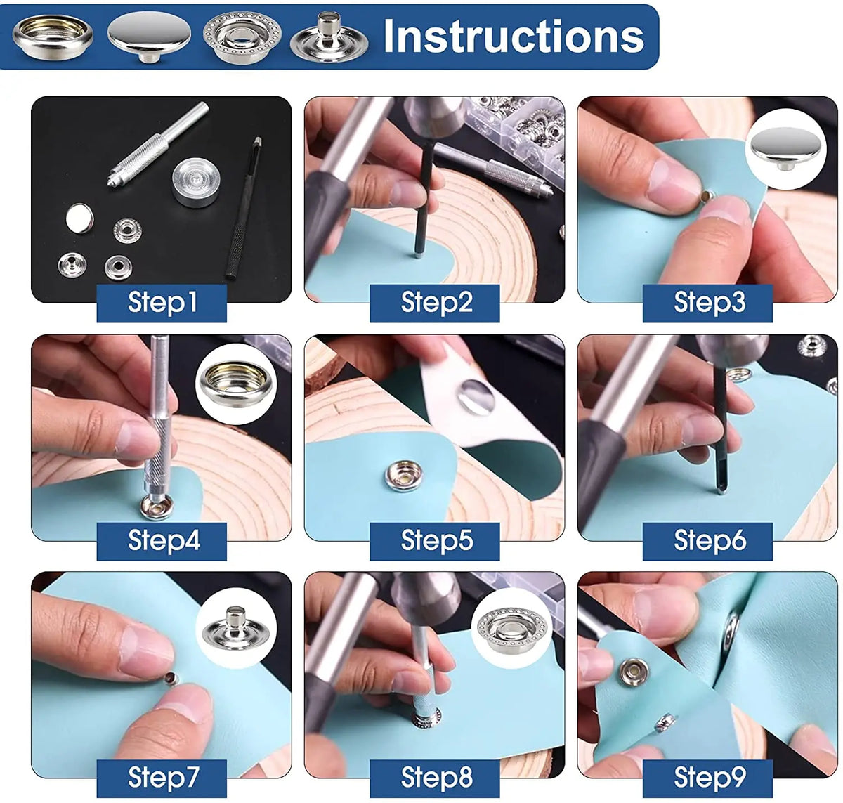 boutons pression argentés boutons trous sans nickel vis écrous postes modernes 10mm 13mm 14mm