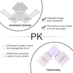 connecteur ruban led blanc moderne adhésif 10mm ip20 sans soudure plastique lisse
