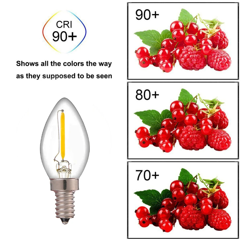ampoules led filament dorés transparentes e12 e14 4w 6w 2700k 360° modernes 25000h