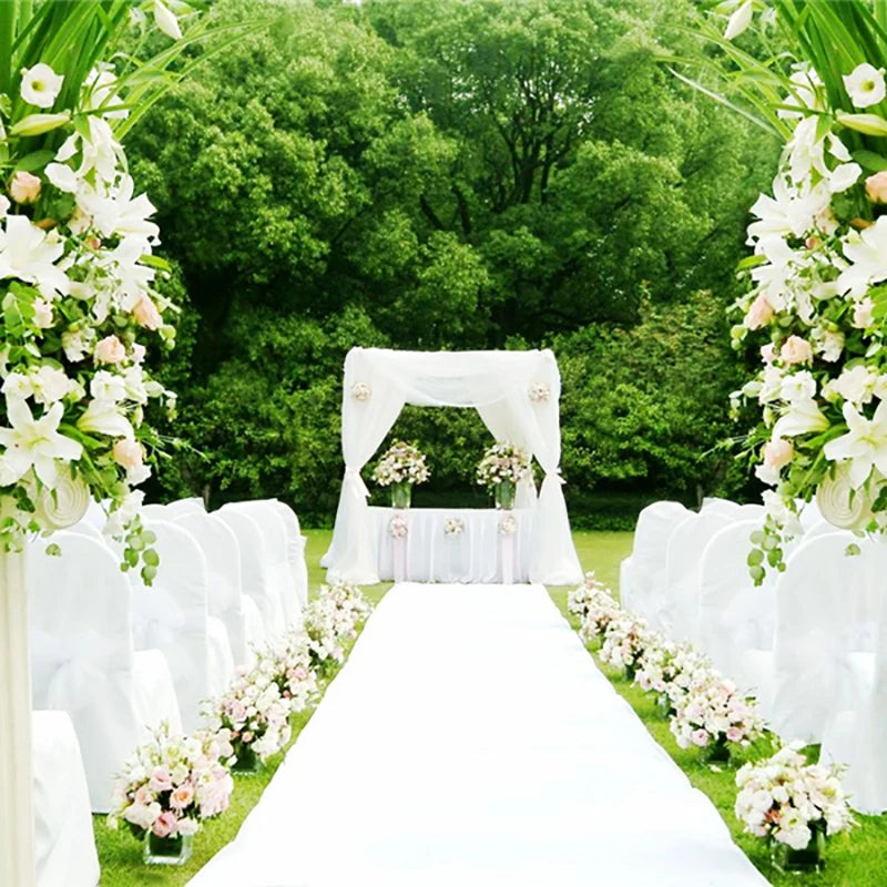 tapis cérémonie blanc uni classique décoration mariage allée fête blanc