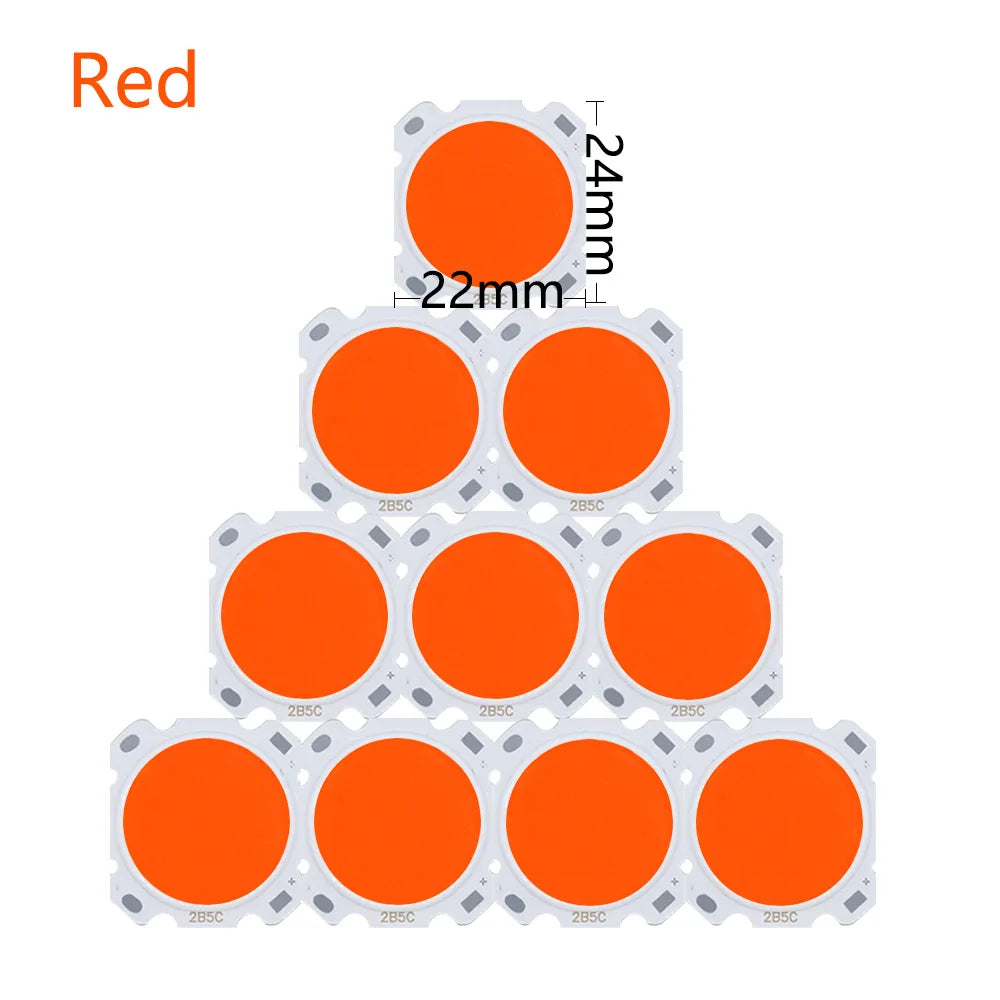 LED COB 3W 5W orange blanc jaune 22x24mm modernes puissantes