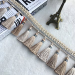 rideau polyester franges couleurs multiples bordure decoratif elegante textile maison