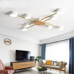 plafonnier moderne gris doré bois éclairage led nordique minimaliste chambre salon