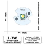 diodes led blanc 6500k 10w haute puissance 20mm moderne lampes poche 700ma 1500ma 2500ma