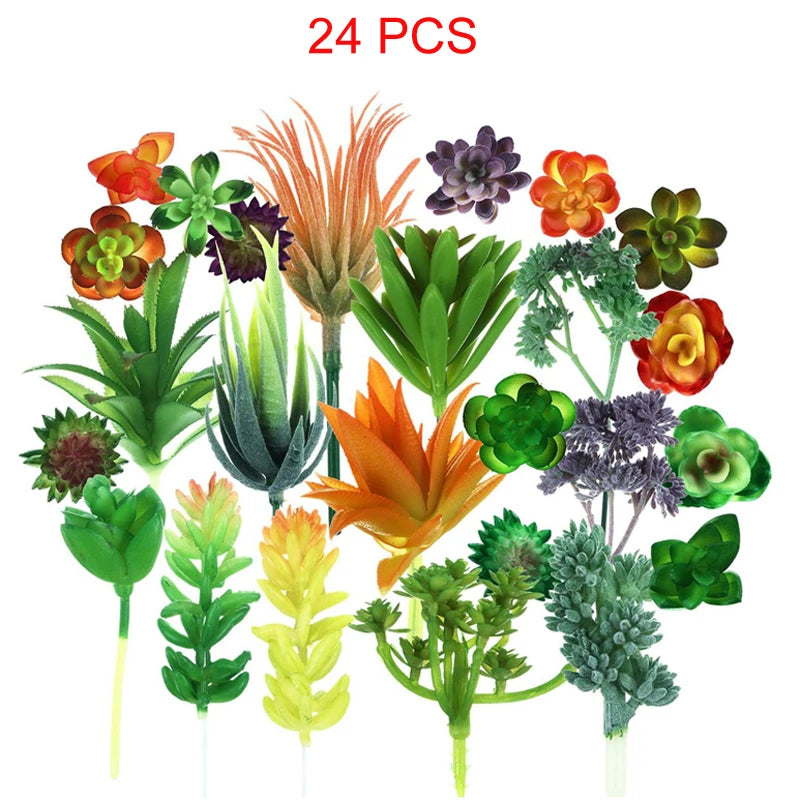 plantes artificielles succulentes fleurs maison décoration jardin vert orange rose violet jaune blanc moderne