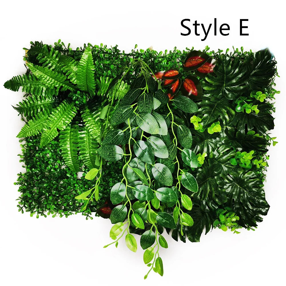 panneau végétal artificiel feuilles naturelles extérieur herbes variées stylisé accrochableextérieur vertbrunfoncé