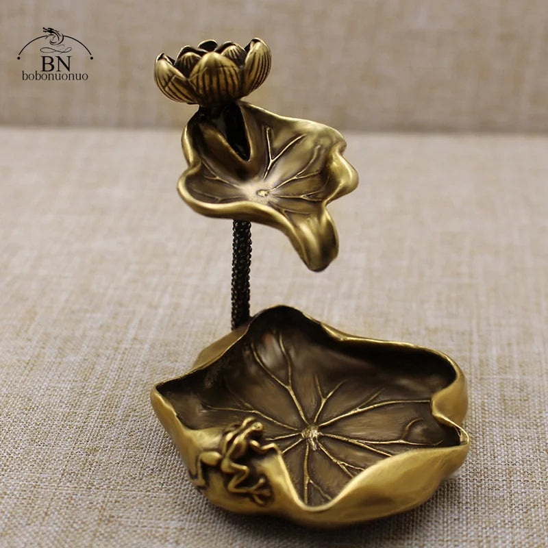 support bijoux fleur lotus doré artisanal vintage tringle decoration interieur opaque