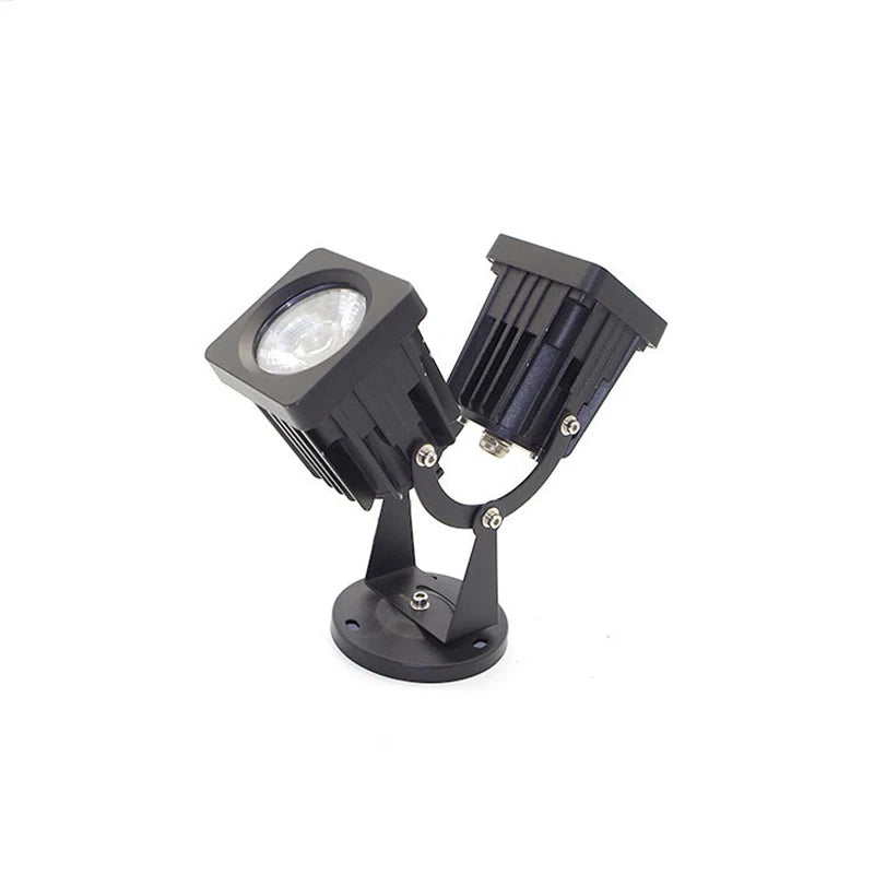 projecteur led double tete impermeable noir moderne exterieur jardin ip65 10w