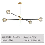 suspension lumineuse moderne noir doré sphères translucides led géométrique scandinave