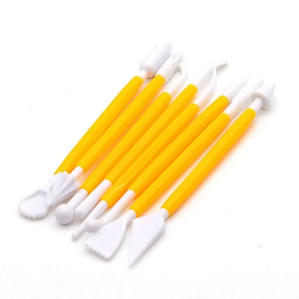 pinceaux outils modelage pâte modeler pâtisserie décoration gâteau plastique couleur assortie