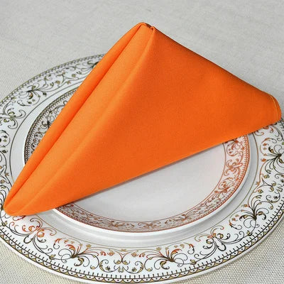 serviettes coton polyester 46x46cm classiques unies orange gris rose blanc marron rouge