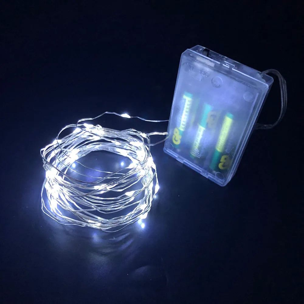 guirlande lumineuse noel 10m 100led multicolore fil cuivre led moderne decoration jardin blanc
