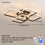 plafonnier moderne blanc noir télécommande lumière dimmable branches aluminium pvcpvc