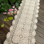 serviette table coton crochetée motifs floraux vintage beige clair réutilisable table manger mariage fête