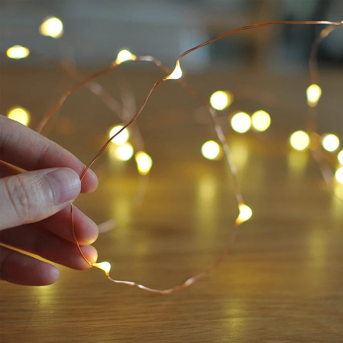 Guirlande lumineuse LED en fil de cuivre étanche de 2m pour décoration intérieure