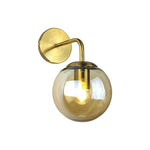 applique murale led moderne sphère verre gravée noir doré chambre salon cuisine 150mm 200mm