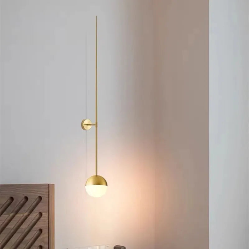 lampe murale or noir moderne minimaliste sphérique brillante led chambre cuisine