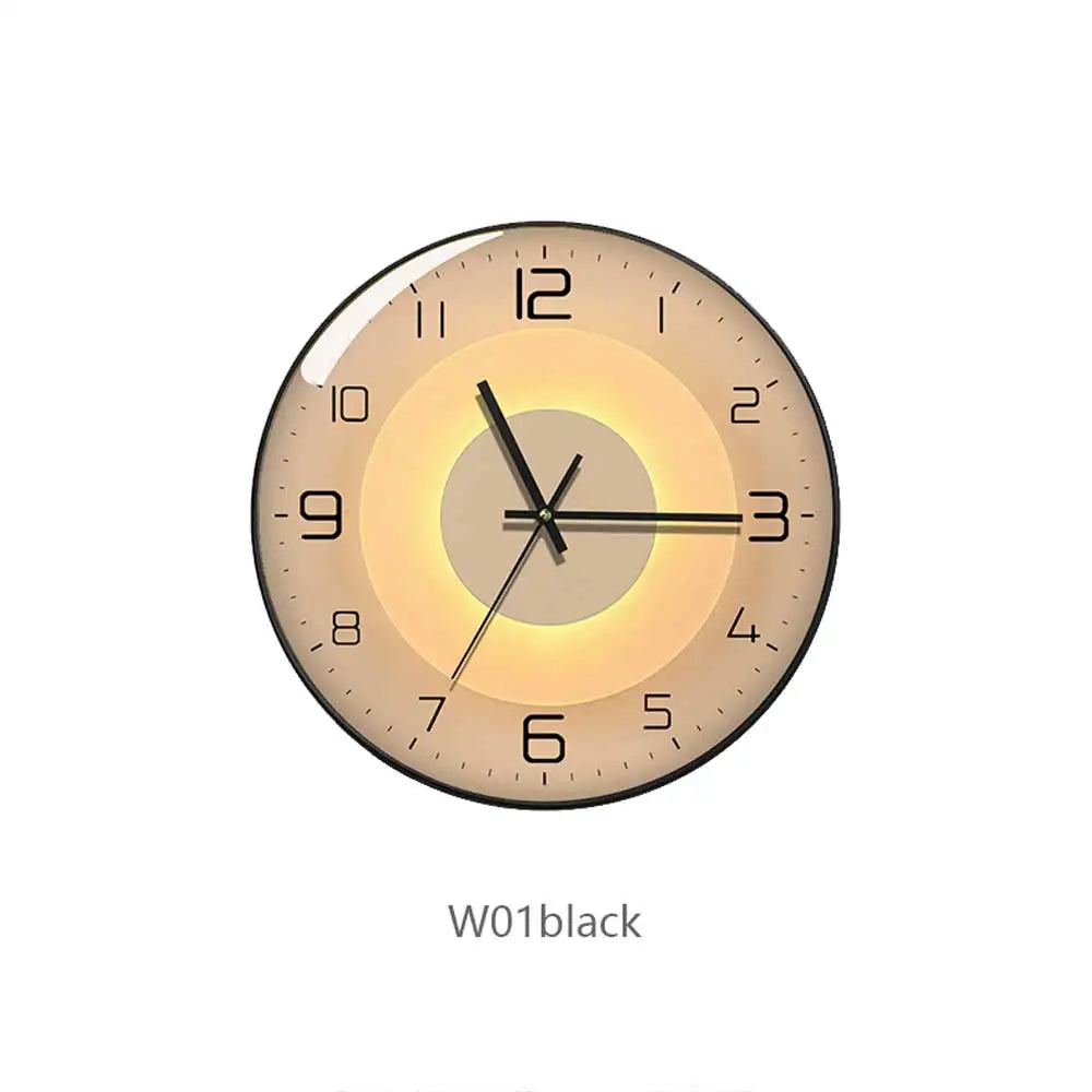 horloge murale moderne abstraite géométrique unique verre transparent aiguille quartz or gris bleu marine