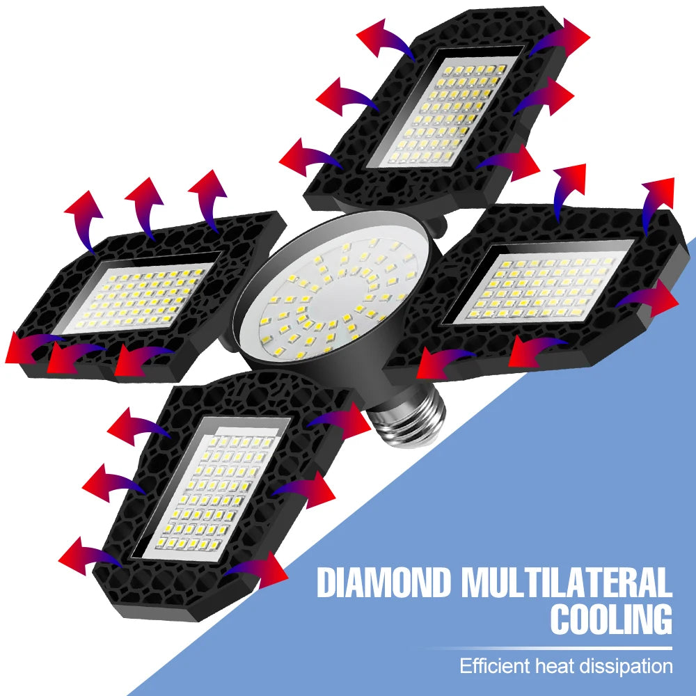 lampe garage led noir moderne diamond cooling e27 e26 200w 300w 400w 50000h