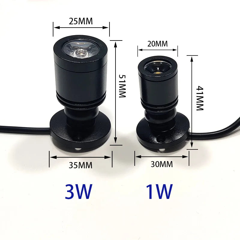projecteur led noir moderne télécommande usb 5v réglable intensité 1w 3w opaque
