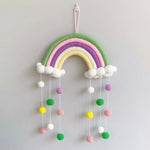 Mobile décoratif arc ciel nuages feutres crochet créatif enfantin