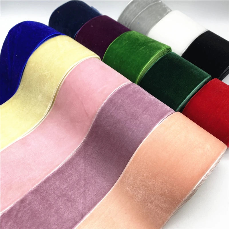 ruban velours polyester classique bleu jaune rose vert rouge noir blanc decoration mariage emballage