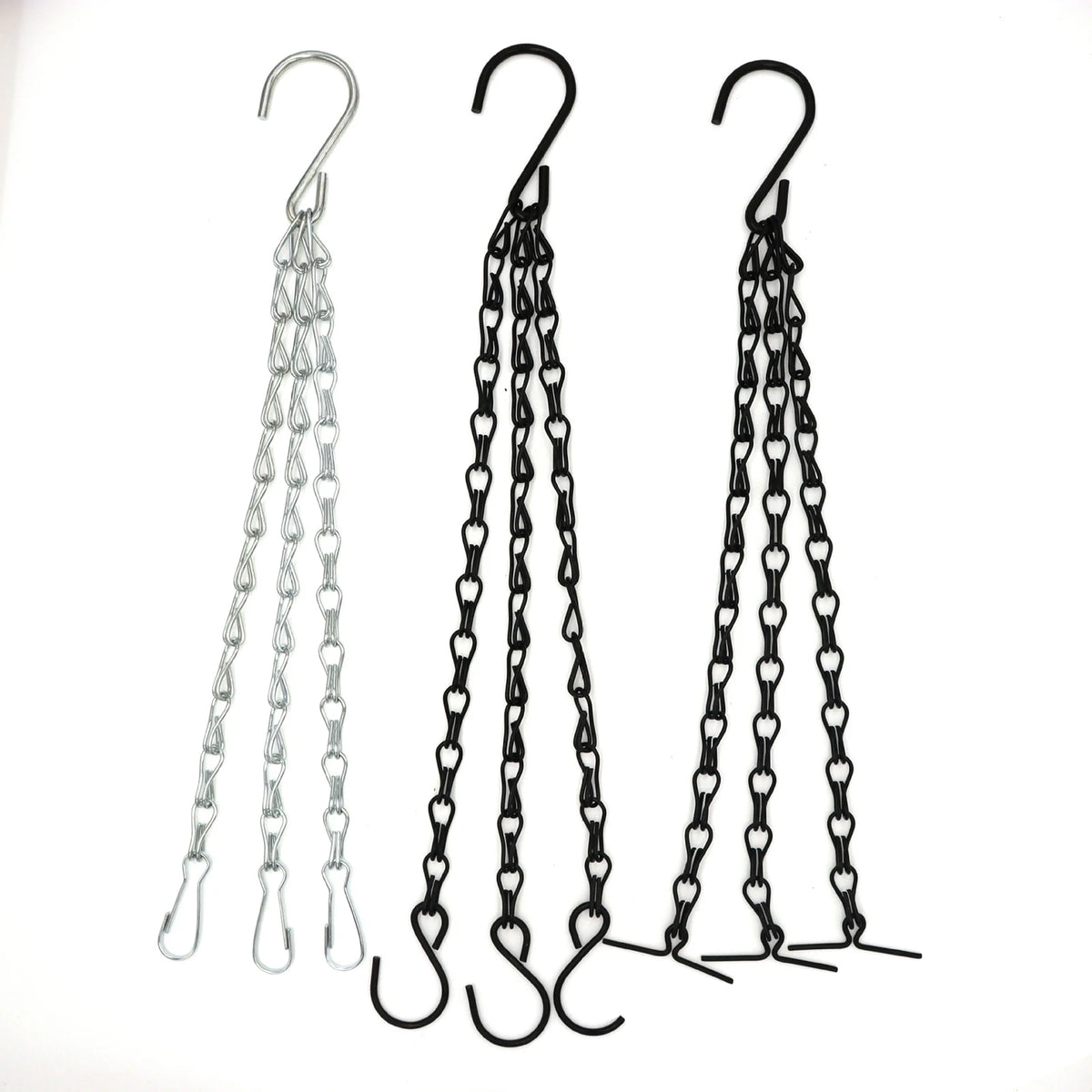 chaînes suspendues métal noir argenté simple maillons minimaliste crochets fournis