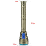 torche plongée rechargeable led dorée bleue rayures horizontales moderne robuste interrupteur bleu 200 500mètres