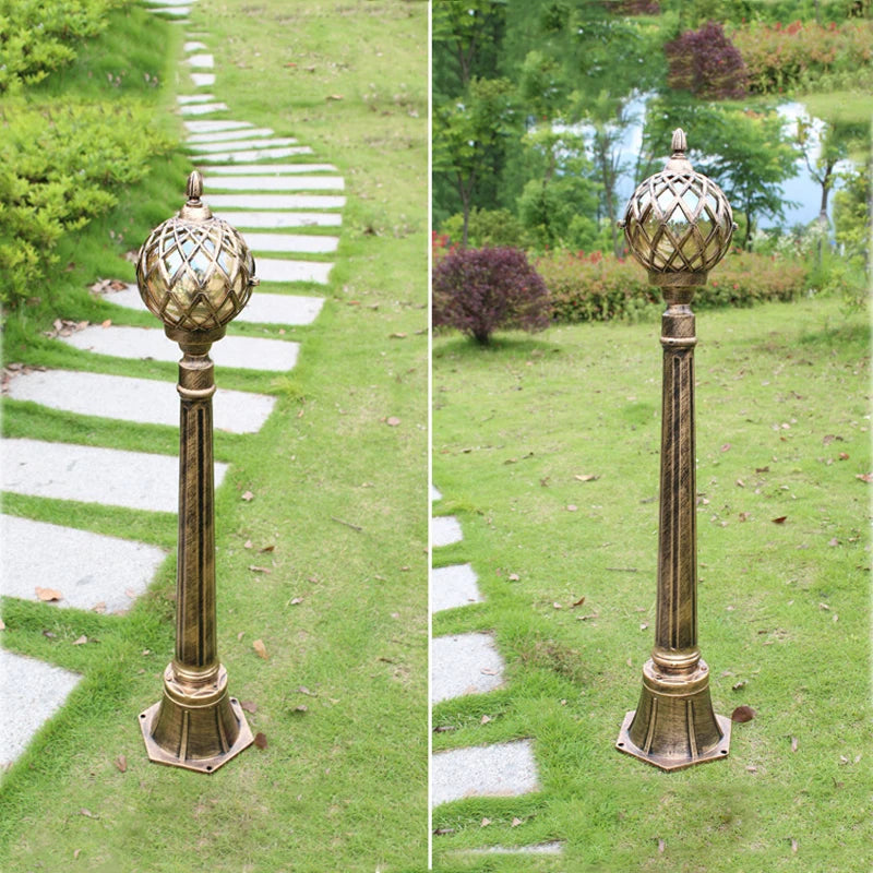 lampe solaire vintage doré marron clair rétro géométrique ip65 led moderneextérieur