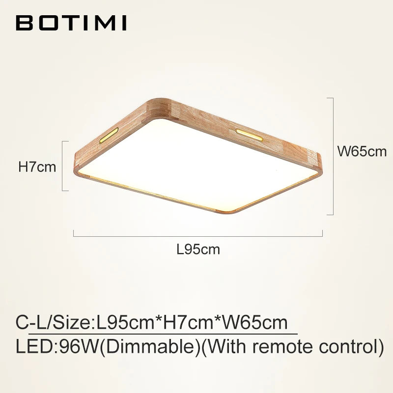 plafonnier moderne bois naturel finition lisse éclairage quotidien télécommande led minimaliste