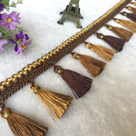 rideau polyester franges couleurs multiples bordure decoratif elegante textile maison