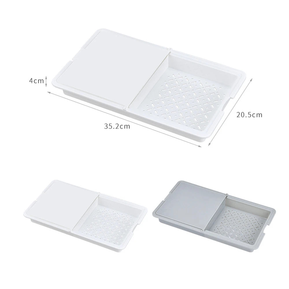 planche découper pliable bac intégré blanc gris cuisine moderne utilitaire 35cm 20cm 4cm
