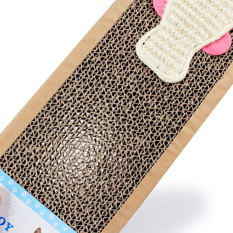 grattoir chat carton marron souris poisson squelettes motifs moderne jouets fixés